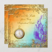 Invitation Thé blanc de Fête de la mariée de lapin du pays (Devant / Derrière)