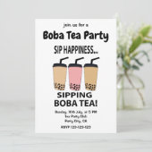 Invitation Thé Boba Thé Bubble Tea Party Thé Boba (Debout devant)