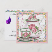 Invitation Thé / Café Élégant - SRF (Devant / Derrière)