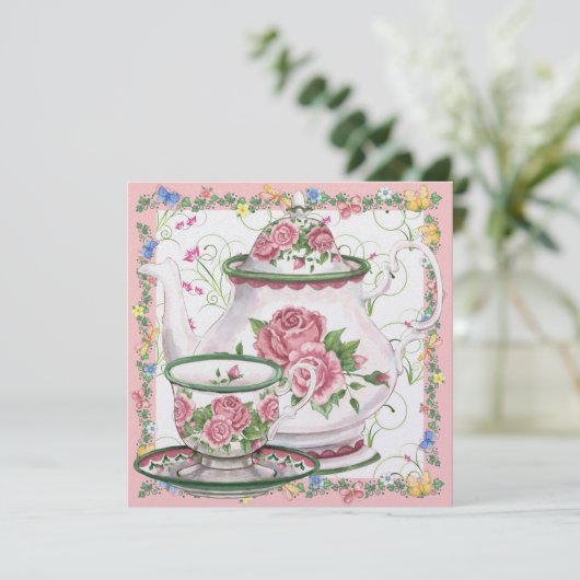 Invitation Thé / Café Élégant - SRF (Debout devant)