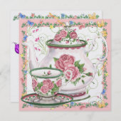 Invitation Thé / Café Élégant - SRF (Devant / Derrière)