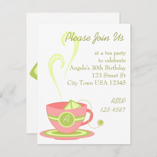 Invitation Thé chaud (Devant / Derrière)
