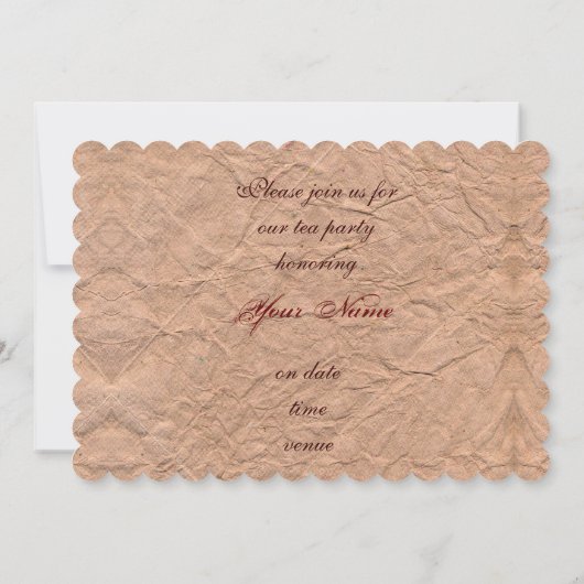 Invitation Thé classique de grunge de victorian (Dos)