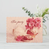 Invitation Thé classique de grunge de victorian (Debout devant)