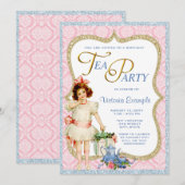 Invitation Thé d'anniversaire (Devant / Derrière)