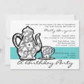 Invitation Thé d'anniversaire avec une couleur variable (Devant)