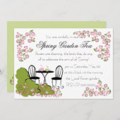 Invitation Thé dans le jardin (Devant / Derrière)