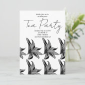 Invitation Thé dansant artistique aux fleurs sauvages (Debout devant)