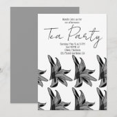 Invitation Thé dansant artistique aux fleurs sauvages (Devant / Derrière)