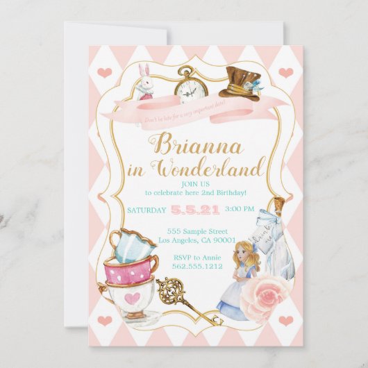 Invitation Thé dansant au Pays des Merveilles (Devant)