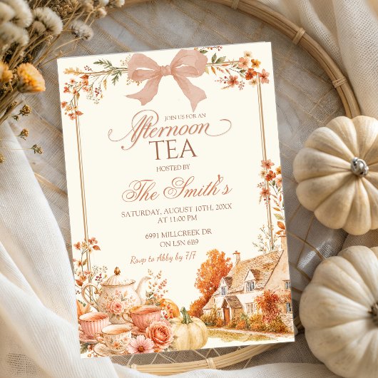 Invitation Thé dansant coquette d'automne