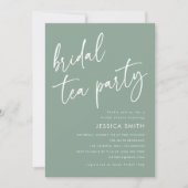 Invitation Thé dansant de mariage moderne boho vert sauge (Devant)