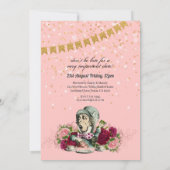 Invitation Thé dansant de mariage sur le thème de l' Alice au (Dos)