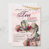 Invitation Thé dansant de mariage sur le thème de l'alice au (Devant)