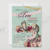Invitation Thé dansant de mariage sur le thème de l'alice au  (Devant)