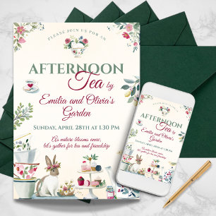 Invitation Thé dansant élégant de jardin de printemps