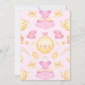 Invitation Thé dansant élégant rose et or de princesse à l'aq (Dos)