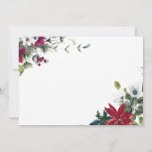 Invitation Thé dansant festif de Noël avec poinsettia (Dos)
