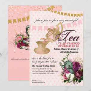 Invitation Thé dansant vintage Alice aux Folies d'Hatter Mari