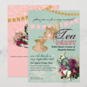 Invitation Thé dansant vintage Alice aux Folies d'Hatter Mari