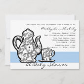 Invitation Thé de baby shower avec une couleur variable (Devant)