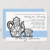Invitation Thé de baby shower avec une couleur variable (Devant / Derrière)