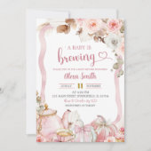 Invitation Thé de bébé en préparation Boho Coquette Citrouil (Devant)