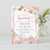 Invitation Thé de bébé en préparation Boho Coquette Citrouil (Debout devant)