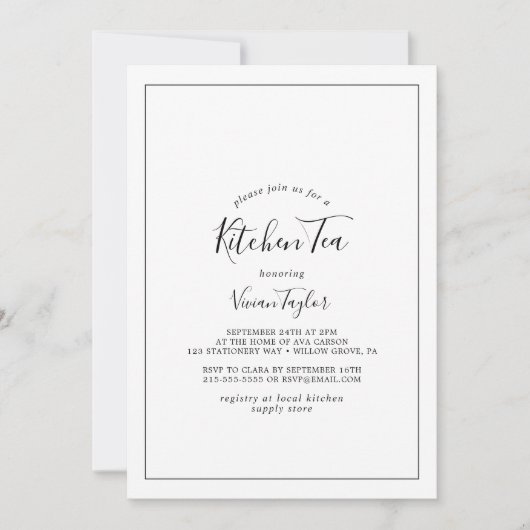 Invitation Thé de cuisine minimaliste (Devant)