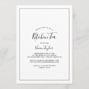 Invitation Thé de cuisine minimaliste