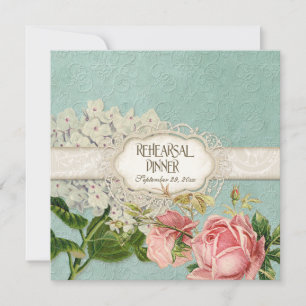 Invitation Thé de dentelle Vintage moderne teint Hydrangea en