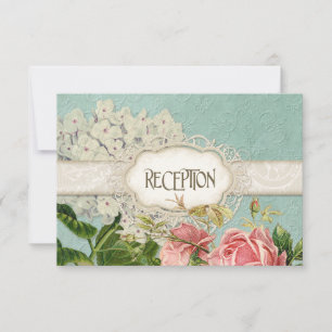 Invitation Thé de dentelle Vintage moderne teint Hydrangea en