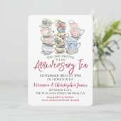 Invitation Thé de fête d'anniversaire de mariage (Debout devant)