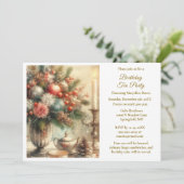 Invitation Thé de fête d'anniversaire élégant (Debout devant)