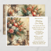 Invitation Thé de fête d'anniversaire élégant  (Devant / Derrière)