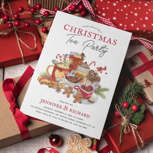 Invitation Thé de fête de Noël