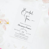 Invitation Thé de Fête des mariées à script moderne