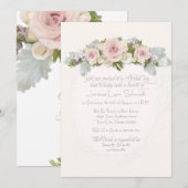 Invitation Thé de Fête des mariées Joli Rose feuille Succulen (Devant / Derrière)