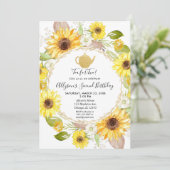 Invitation Thé de fête Sunflower pour deux ans (Debout devant)