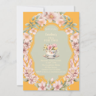 Invitation Thé De Jardin Enchanté Pour Deux Anniversaire