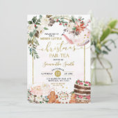 Invitation Thé de la fête florale de Noël - Par - Thé (Debout devant)