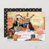 Invitation Thé de la haine Alice au pays des merveilles fête  (Devant / Derrière)