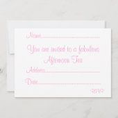 Invitation Thé de l'après-midi (Dos)