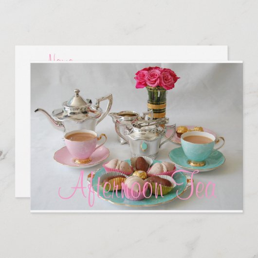 Invitation Thé de l'après-midi (Devant / Derrière)