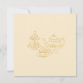 Invitation Thé de l'après-midi Mariage thème jaune dessiné à (Dos)