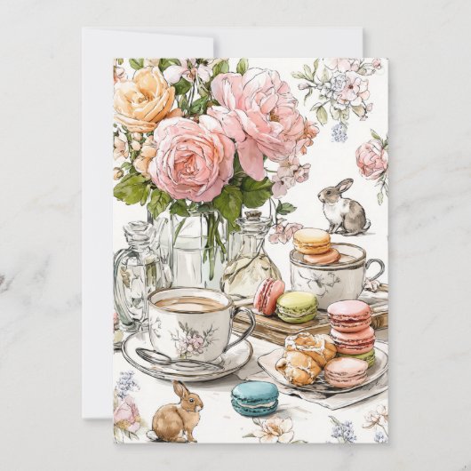 Invitation Thé de l'après-midi & Petits Petons | Fête au Salo (Devant)