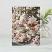 Invitation Thé de l'après-midi & Petits Pieds | Fleurs Douces (Debout devant)