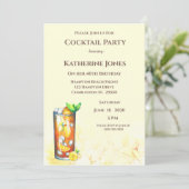 Invitation Thé de l'île Long Jaune Anniversaire Cocktail (Debout devant)