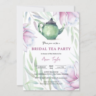Invitation Thé de mariage floral au magnolia élégant