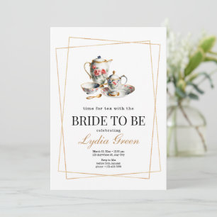 Invitation Thé de mariage, moment du thé avec la mariée
